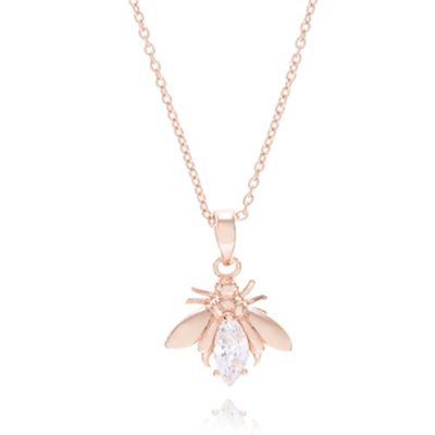 Rose gold vermeil bee pendant necklace